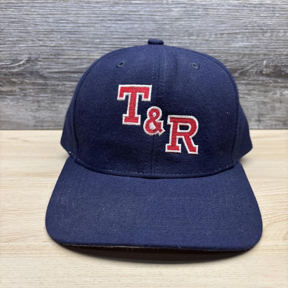 Vintage T&R Hat Cap Snap Back Mens Large Navy Embroidered Richardson